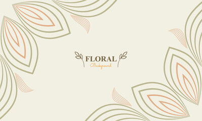 Fototapeta na wymiar abstract floral background with abstract natural shape, leaf and floral ornament in soft color design