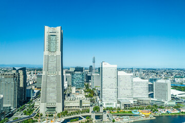 神奈川県横浜市みなとみらいの都市風景