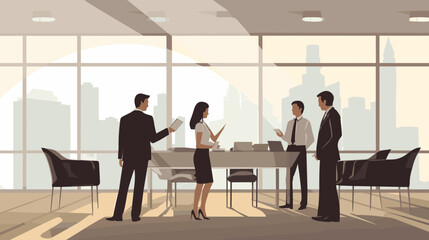 Fototapeta na wymiar Concept vector illustration of business meeting.