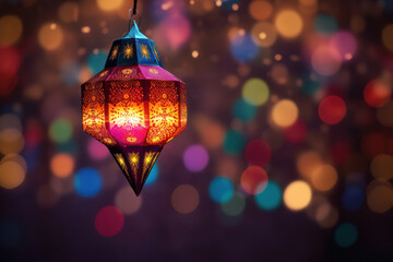 Lantern with colorful and lighting on Diwali festival - obrazy, fototapety, plakaty