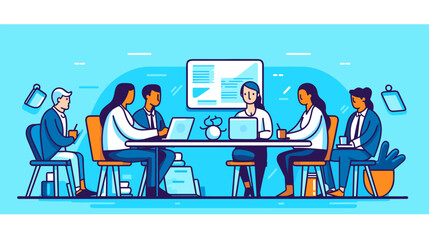 Concept vector illustration of business meeting.