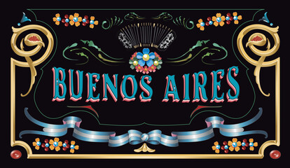 Fileteado Porteño, traditional style of pictorial ornamentation to embellish and decorate cars and buses in the city of Buenos Aires, declared by UNESCO, Intangible Cultural Heritage, Tango Argentino