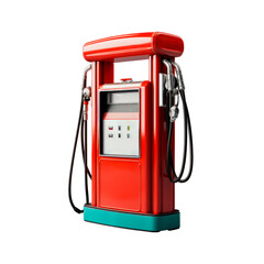 Vintage gas pump. Isolated on transparent background.