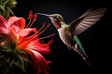 Hummingbirds and flowers in macro photography are a captivating sight 