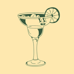 Vintage character design of cocktail