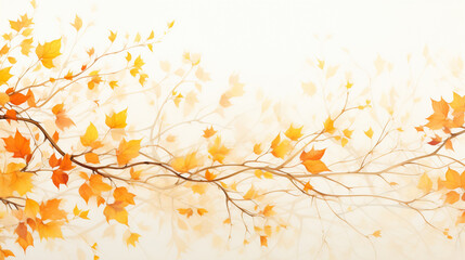 A frame of intertwining golden leaves, their intricate veins highlighted, encircling a pool of watercolor gradient hues.