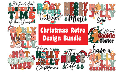 Retro Christmas T-Shirt Design Bundle