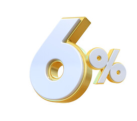 6 Percent Discount Sale Off Gold Number 