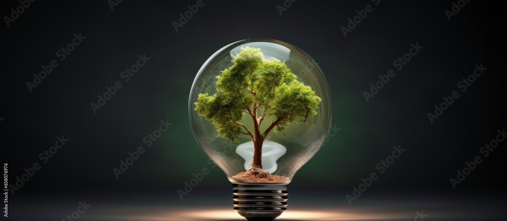 Poster Image of a tree inside a light bulb