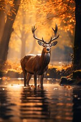 Autumn Fall Season with deer
