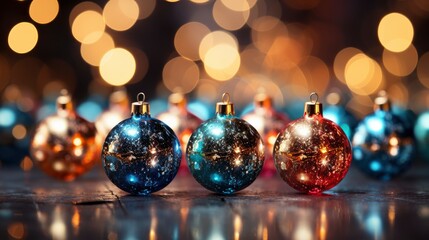 Fototapeta na wymiar Christmas lights and ornaments Twinkling holiday , illustrator image, HD