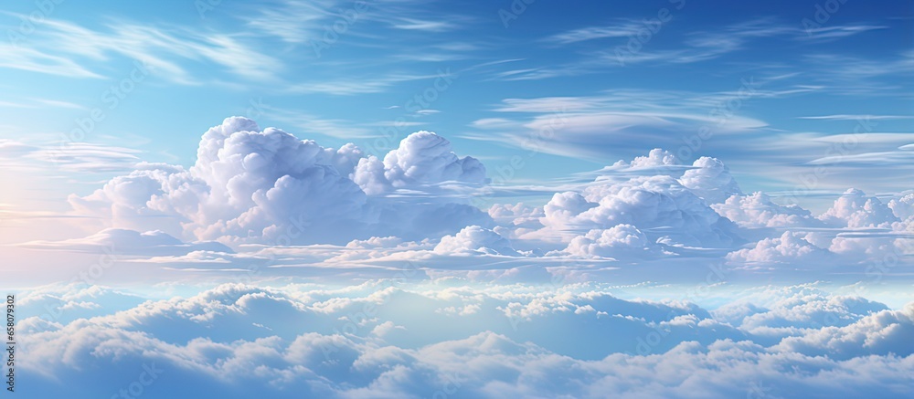 Wall mural rendering of 360 degree spherical hdri clouds in equidistant projection