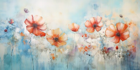 Abstract floral background with colorful flower