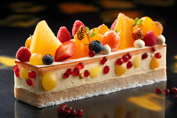 Fruit Cheese cake with rich of many fruits