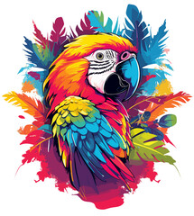 macaw ara parrot color splash