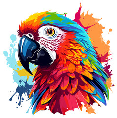 Obraz premium macaw ara parrot color splash