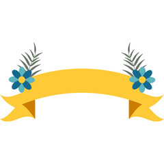 Obraz premium Ribbon With Flower Banner