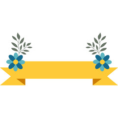 Ribbon With Flower Banner