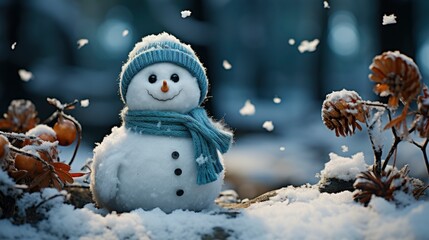 Frosty the Snowman with snowman decor Icy blue , illustrator image, HD
