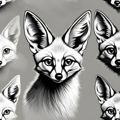 Obraz premium Charming Pencil Art: Adorable Fox Drawing.(Generative AI)