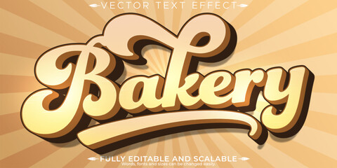 Bakery text effect, editable baked goods and delicious customizable font style