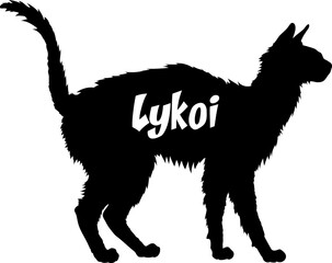 Lykoi bundle cat, cat breeds, cat silhouette, monogram cat