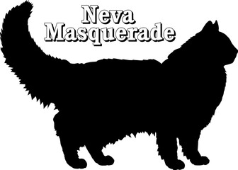 Neva Masquerade bundle cat, cat breeds, cat silhouette, monogram cat