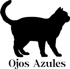 Ojos Azules bundle cat, cat breeds, cat silhouette, monogram cat