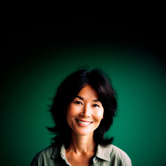 Asian middle-age woman smiling