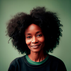 Afro-american middle-age woman smiling