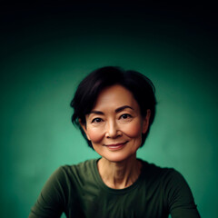Asian middle-age woman smiling