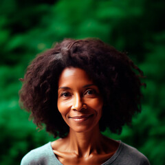 Afro-american middle-age woman smiling