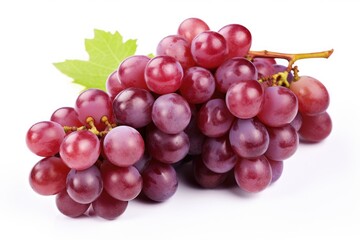 bunch of red grapes with leave