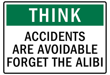 Think safety sign and labels