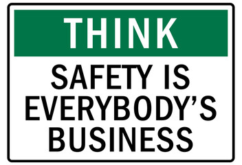 Think safety sign and labels