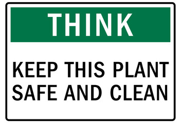 Think safety sign and labels