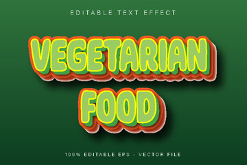 Vegetarian Food Editable Text Effect Cartoon Style