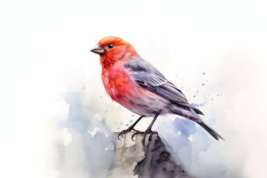 small birds in watercolor style