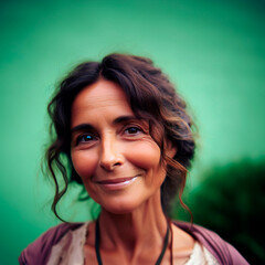 Latin middle-age woman smiling