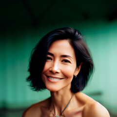 Latin middle-age woman smiling