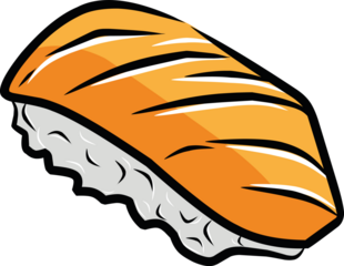 Salmon sushi on a white background for decoration