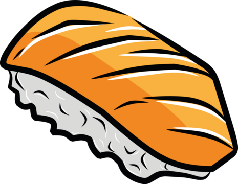 Salmon sushi on a white background for decoration