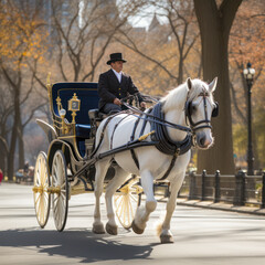 Naklejka na ściany i meble new york horse drawn carriage.