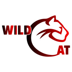 wild cat abstract logo design
