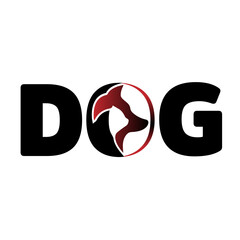dog typography logo design 