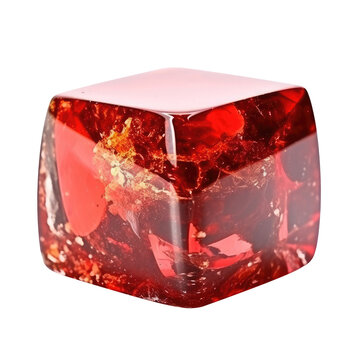 red sapphire or stone isolated on white.