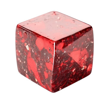 red sapphire or stone isolated on white.