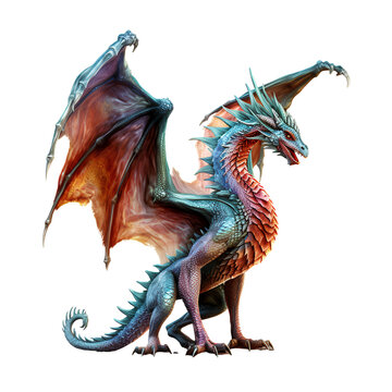 Fairytale dragon on transparent background PNG
