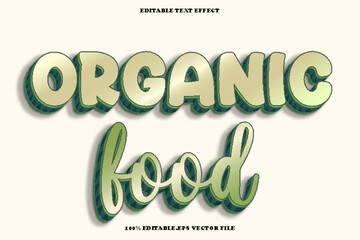 Organic Food Editable Text Effect 3D Emboss Gradient Style