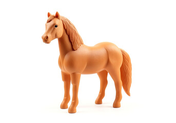 Horse toy isolated on white, generative AI